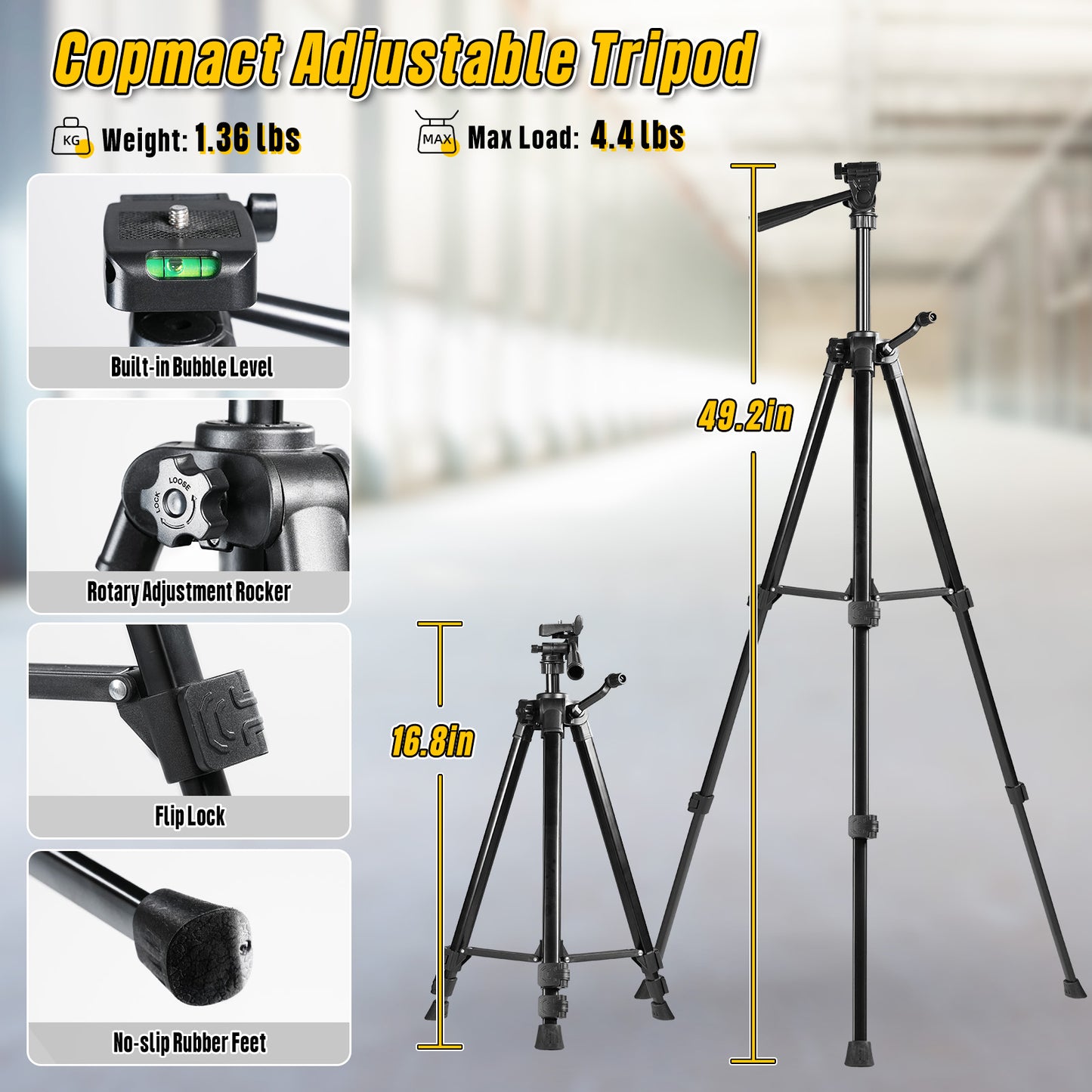 5 Lines Laser Level with Tripod, Self-leveling Green Cross Line