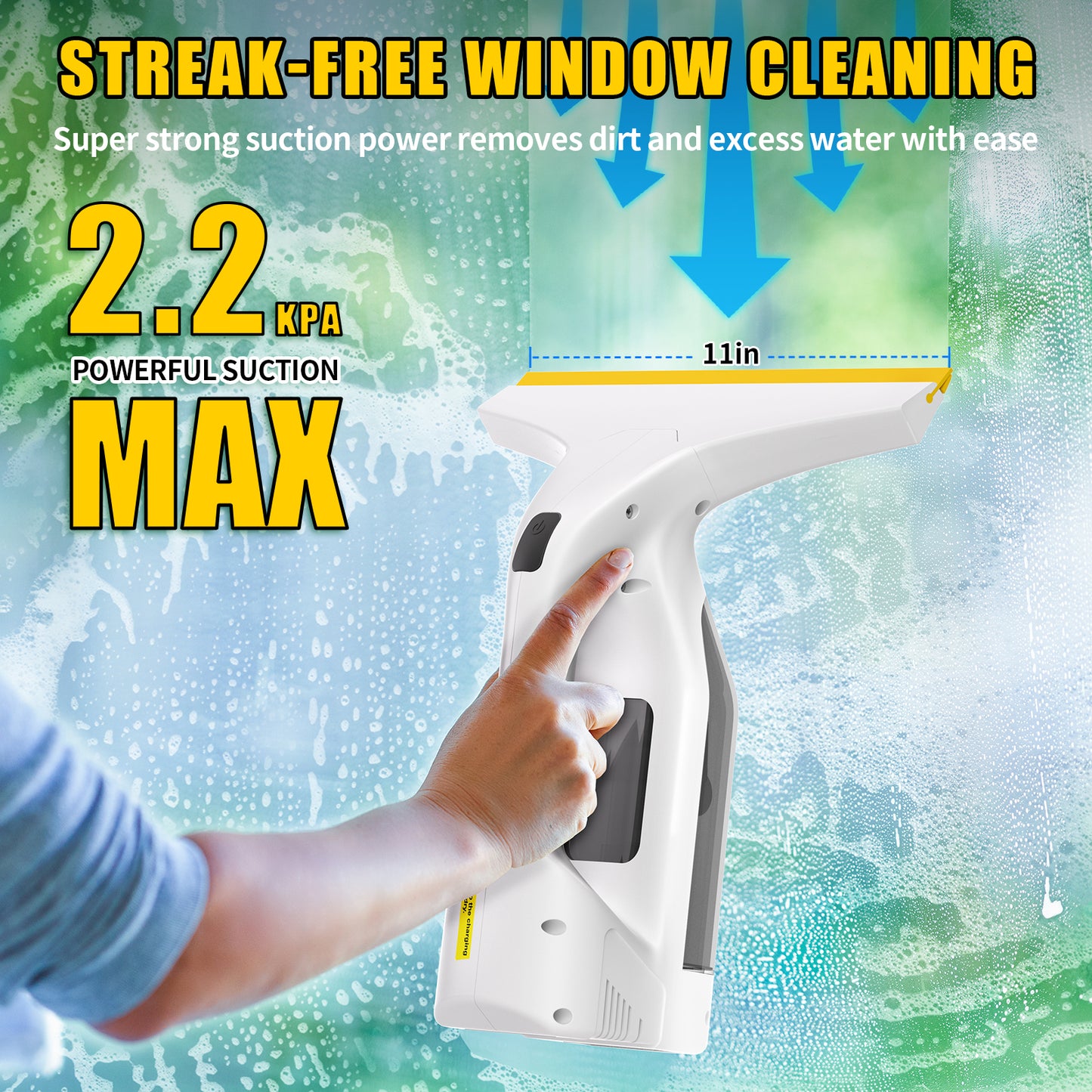 Cordless Window Vacuum Cleaner, Squeegee Tool Set