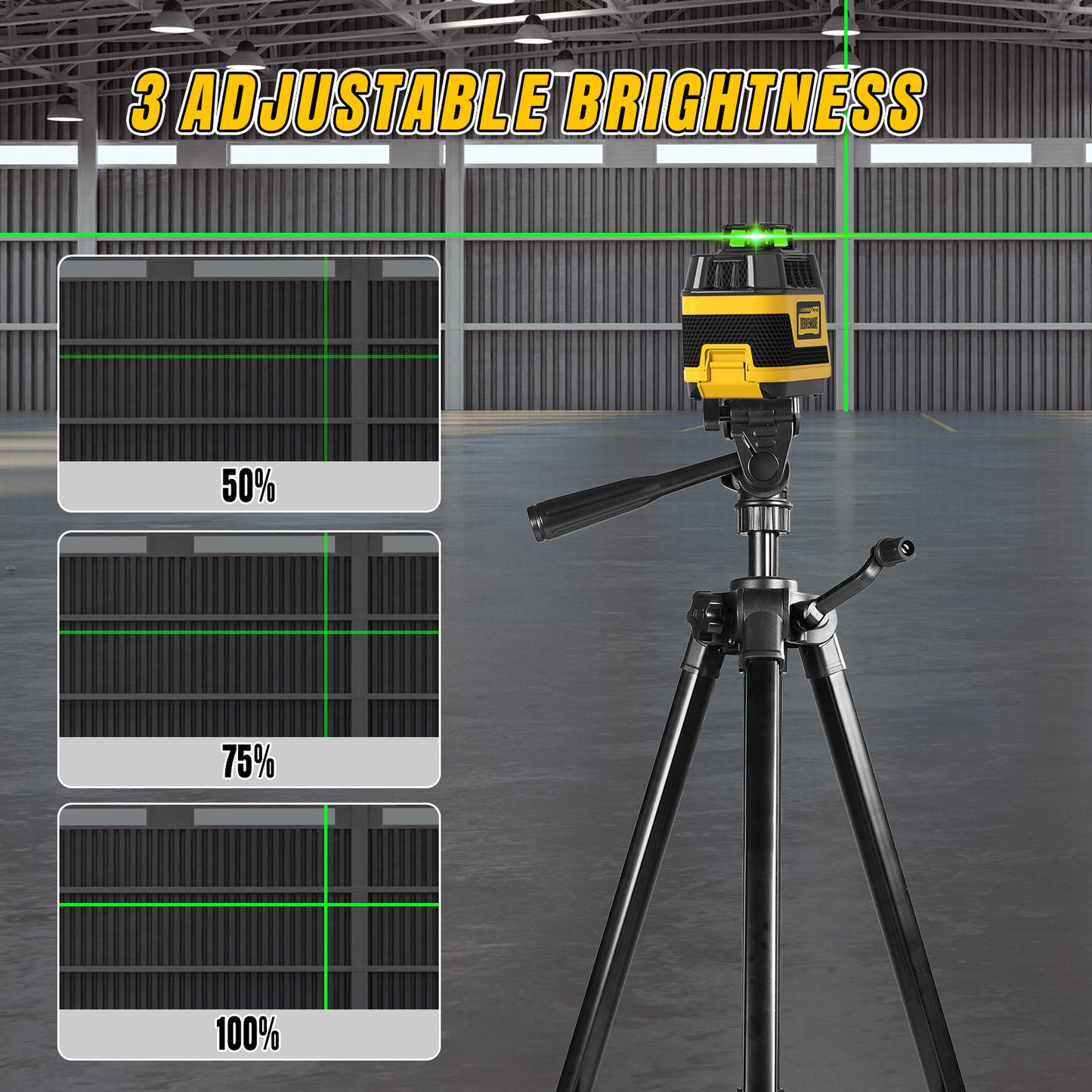 5 Lines Laser Level with Tripod, Self-leveling Green Cross Line