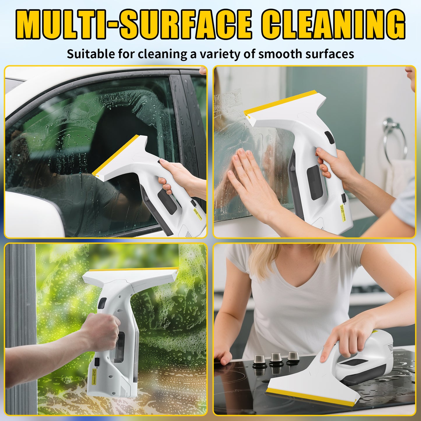 Cordless Window Vacuum Cleaner, Squeegee Tool Set
