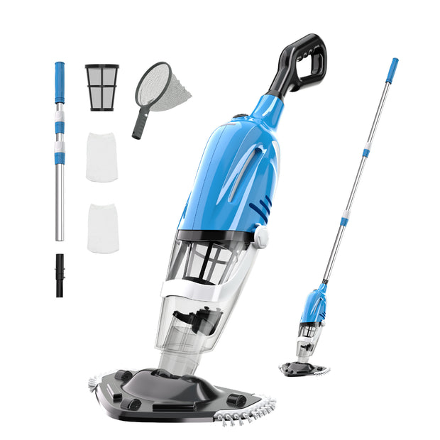 Cordless Handheld Pool Vacuum with 9000RPM Motor, 3-in-1 Brush, 80-Min Battery & 78" Extendable Pole – Above/In-Ground Pools, Hot Tubs