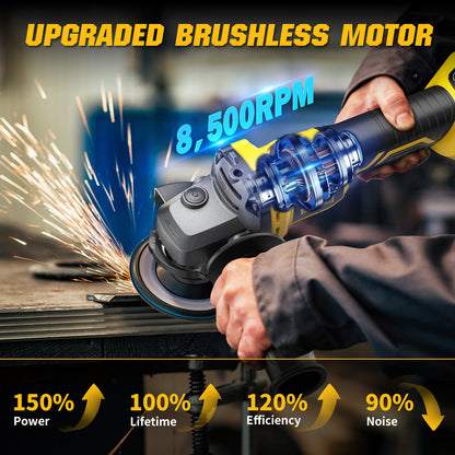 Coredless Angle Grinder Yellow [No Battery]