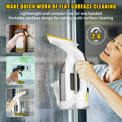 Cordless Window Vacuum Cleaner, Squeegee Tool Set