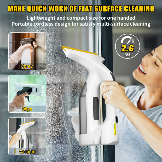 Cordless Window Vacuum Cleaner, Squeegee Tool Set