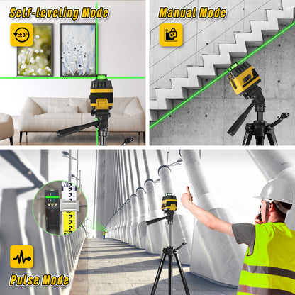 5 Lines Laser Level with Tripod,  Self-leveling Green Cross Line