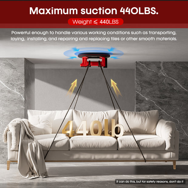 Electric Industrial Grade Tile Lifter with 2 Battery Packs 440 lbs Power Active Pressure Sensor for Tiles Stone Wood Glass Concrete Pavers Drywall Tool - Hardware