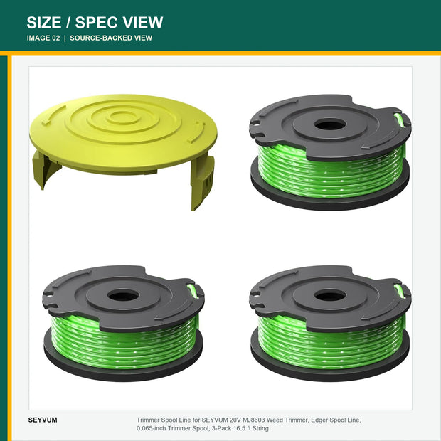 SEYVUM Replacement Trimmer Spool Set — product view 2