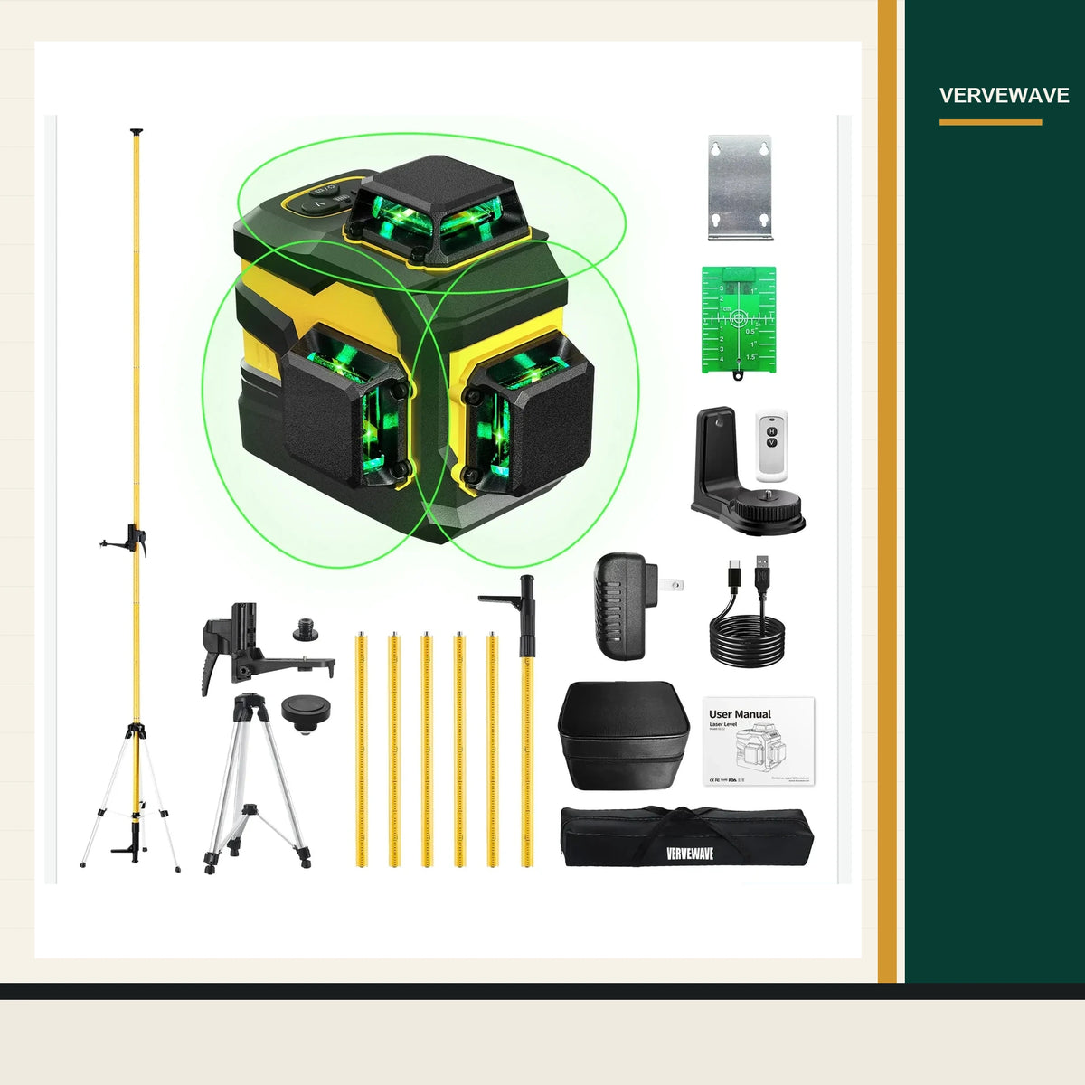 VERVEWAVE Green Laser Level Kit — product view 1