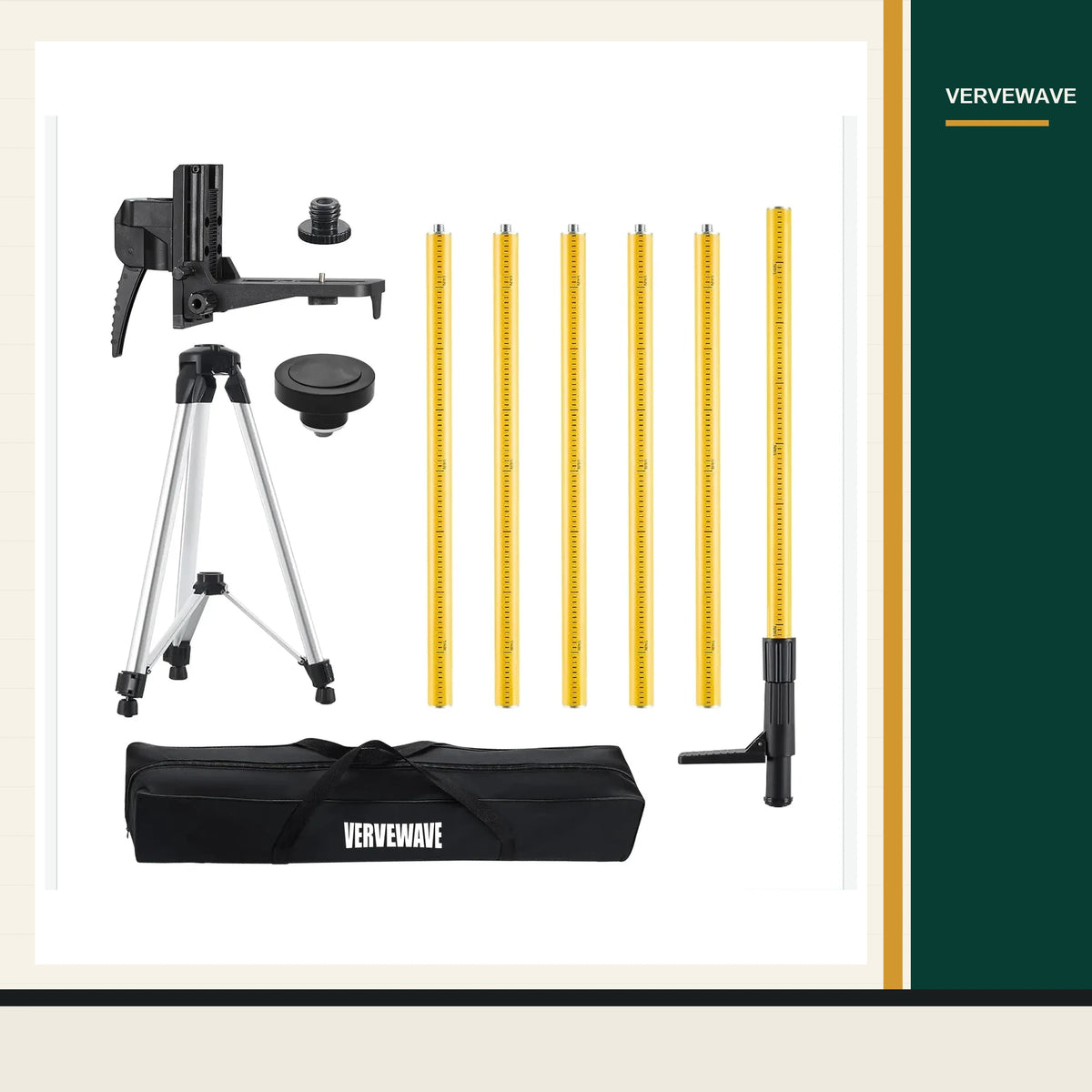 VERVEWAVE Telescoping Laser Level Pole and Tripod Kit — product view 1