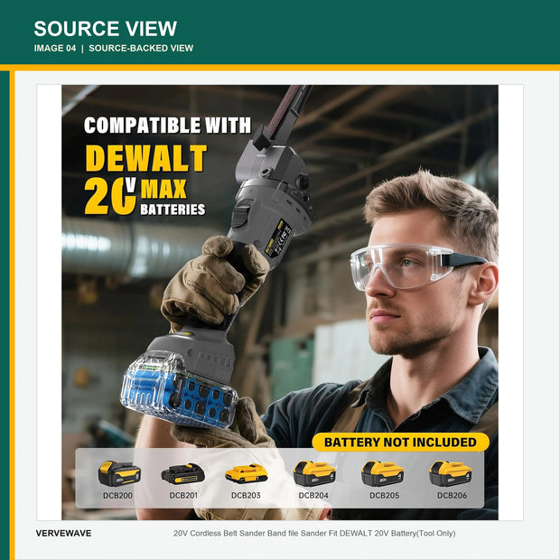 VERVEWAVE Cordless Belt File Sander — product view 2