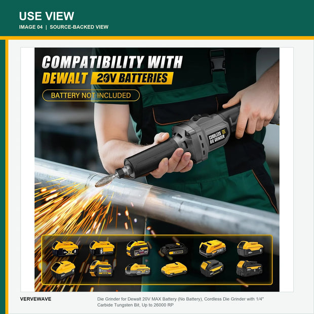 VERVEWAVE Cordless Die Grinder — source-provided use view 2