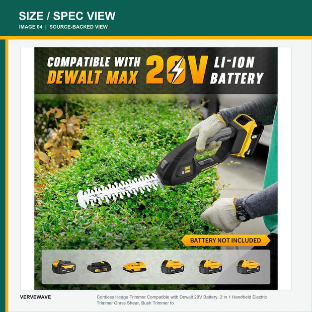 VERVEWAVE Cordless Grass Shear and Hedge Trimmer — product view 2