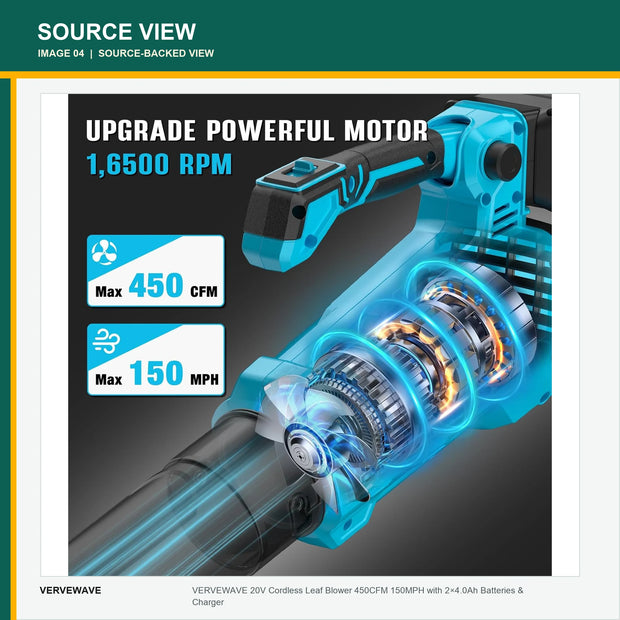 VERVEWAVE Cordless Leaf Blower Kit — product view 2