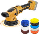 VERVEWAVE cordless orbital buffer polisher with polishing pads and sanding discs