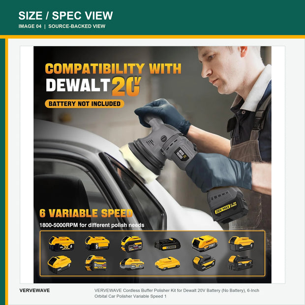 VERVEWAVE Cordless Orbital Polisher Kit — product view 2