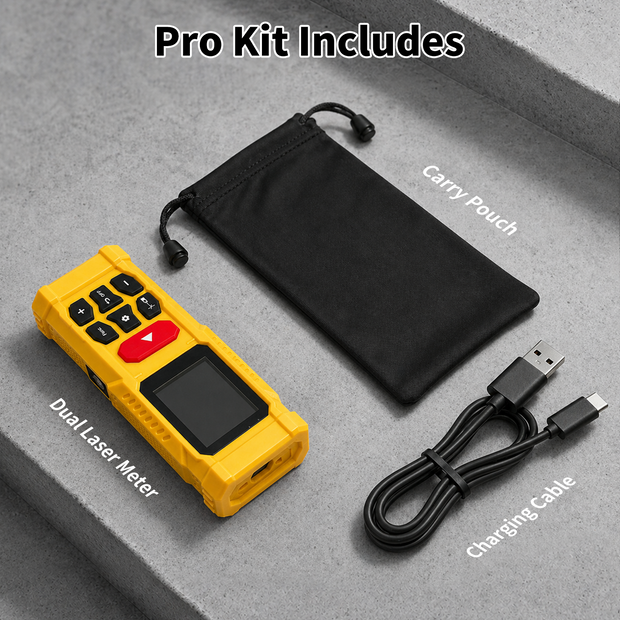 Dual-laser distance measure kit contents