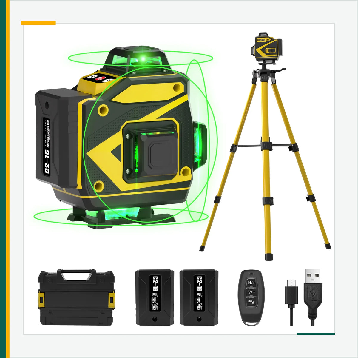 VERVEWAVE Green Laser Level Kit with Tripod — product view 1