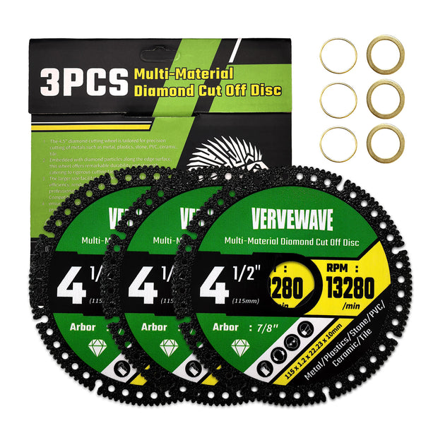 VERVEWAVE 3-pack diamond cut-off disc package