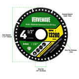 4-1/2 inch diamond cut-off disc specification graphic